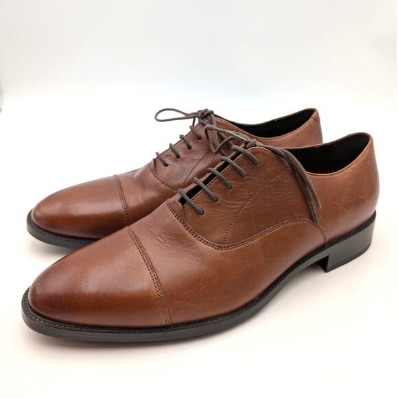 Cole Haan Hawthorne Cap Toe Oxford Shoes Men's British Tan Size US11.5M EU44.5 - Picture 1 of 12
